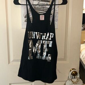 PINK Small Black Unwrap Me Sleep Racer Tank